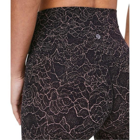 LULULEMON Align Full Length 28” Leggings in Lacescape Spanish Rose Black - Picture 3 of 11